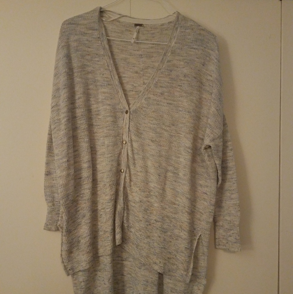 Free People - Womans XS Grey/Beige Knit Sweater